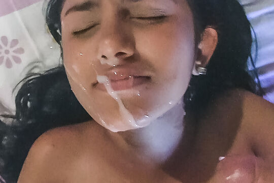  XXX - Latina college hottie gets facial cumshot prize after fucking
