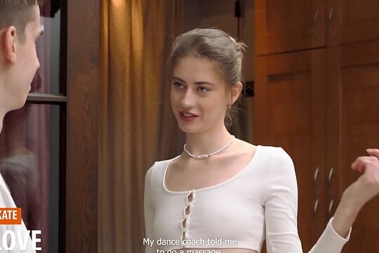 Ballerina girl enjoying a rubdown